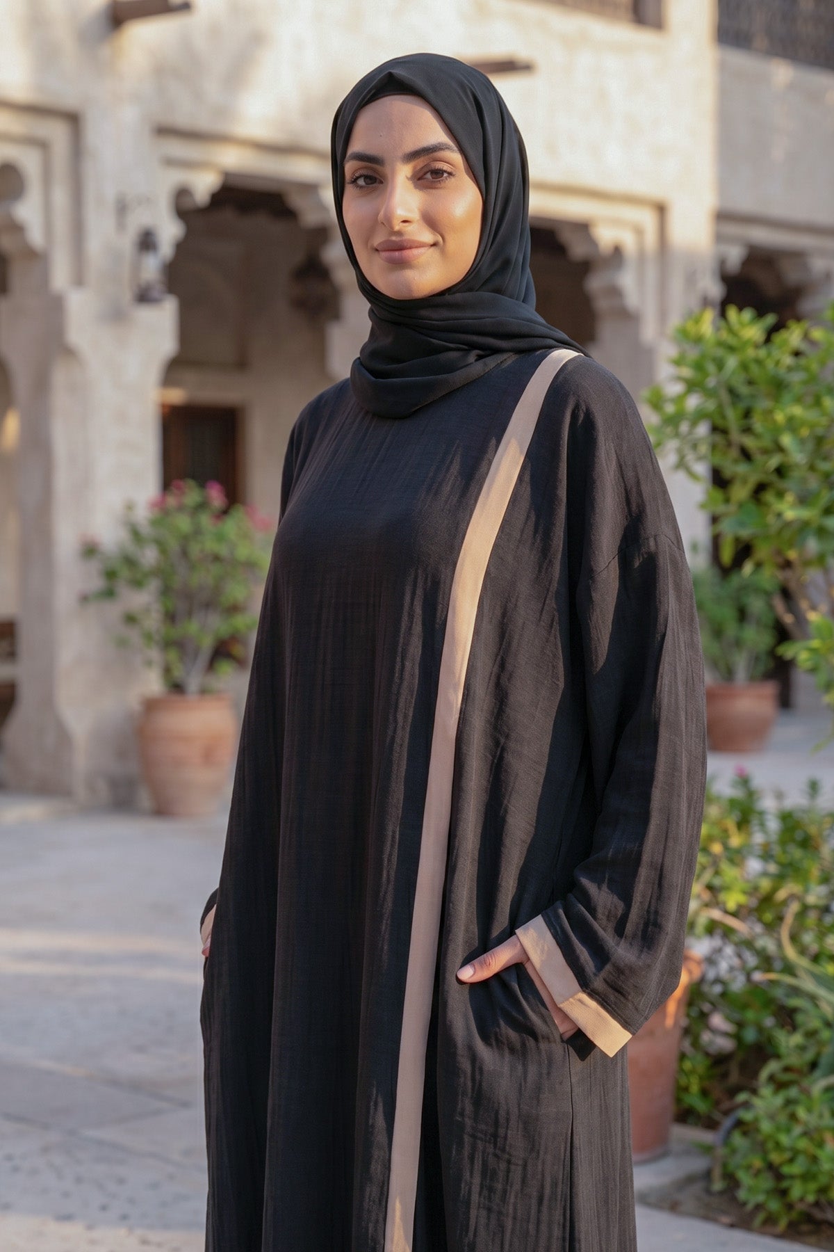 “Nadra” Tesettür ve Namaz Elbisesi Siyah ve Taba | L’nour